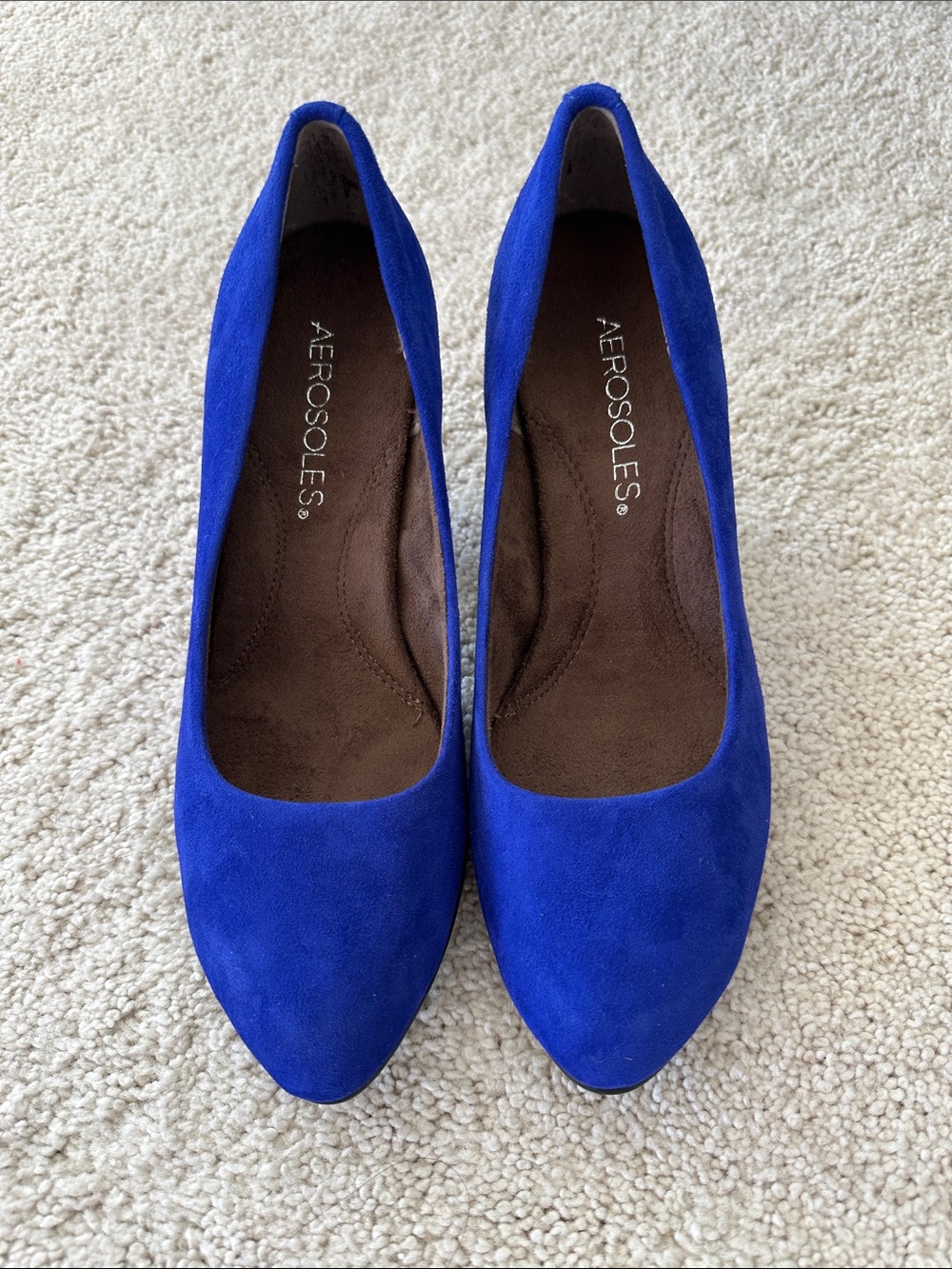NWOB AEROSOLES Cobalt Blue Suede Pointed-Toe Pumps 5.5